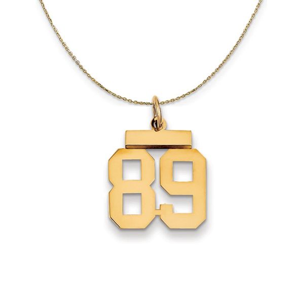 14k Yellow Gold Athletic Sm Polished Number 89 Necklace - 18 Inch